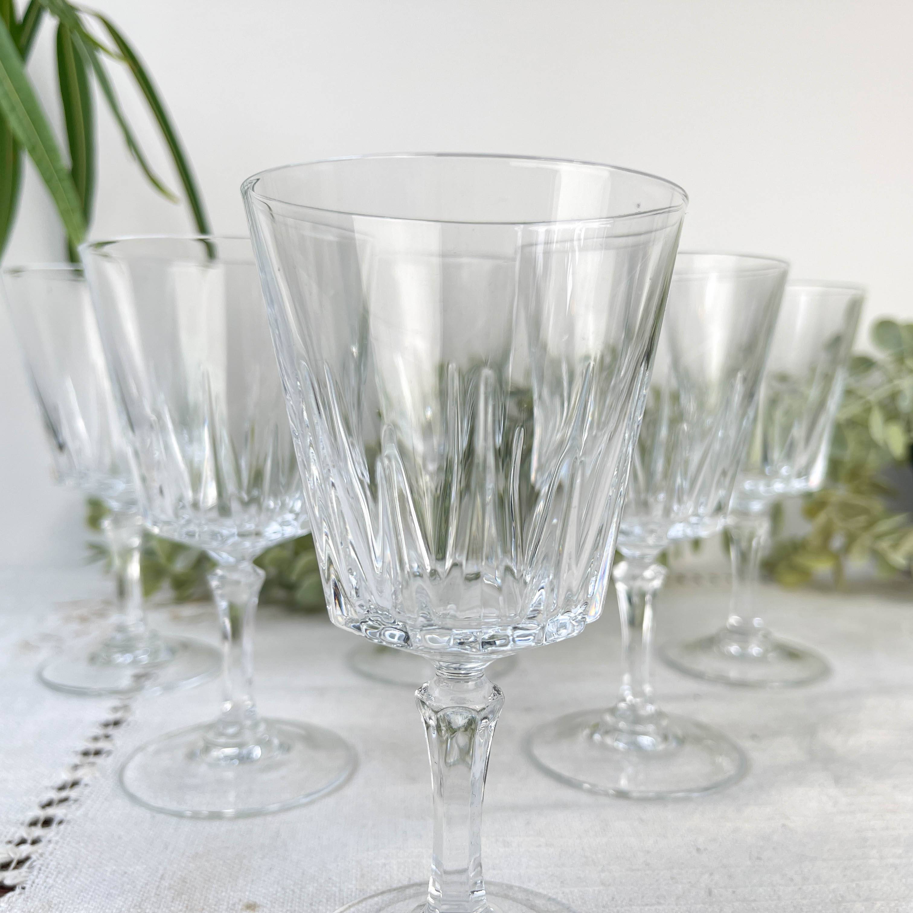 6 Vintage Cristal D'Arques Versailles Red Wine Glasses No. 4