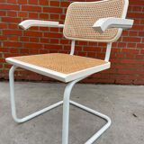 Cesca Chair model with armrest in white