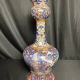 Delft, important 19th century glazed earthenware vase with cut sides