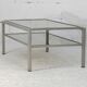 Double coffee table trays smoked glass steel. France, circa 1970