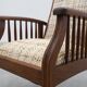 Arts & Craft oak armchair with spindle sides and tweed upholstery, Belgium