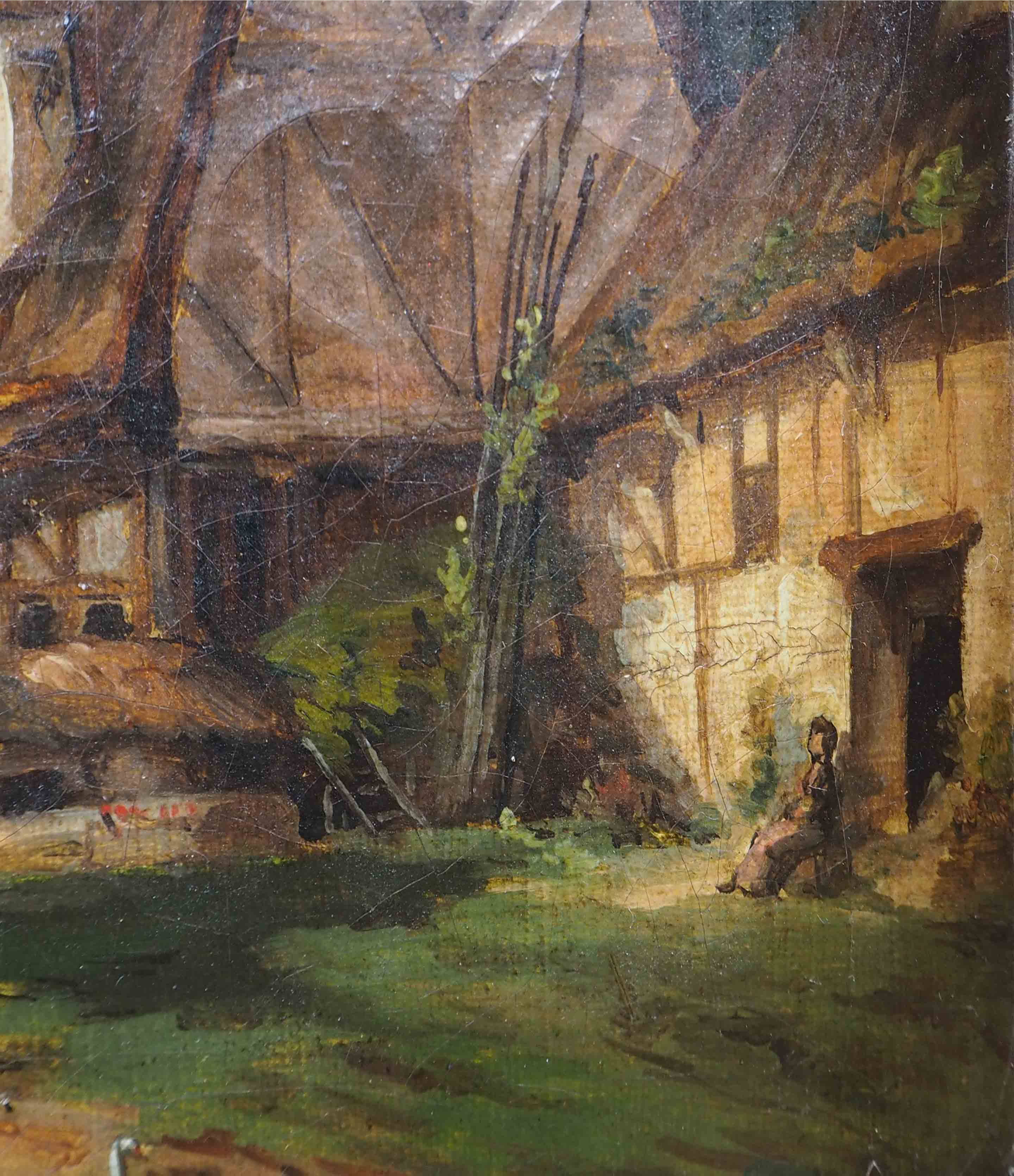 The entrance to the bustling village 19th century