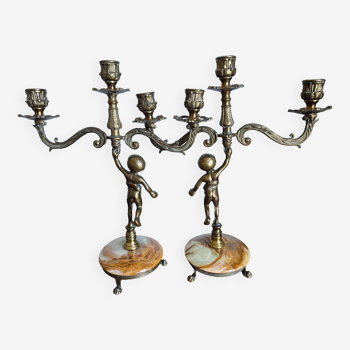 Pair of vintage two-arm candlestick