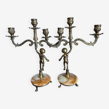 Paire de chandelier deux bras vintage