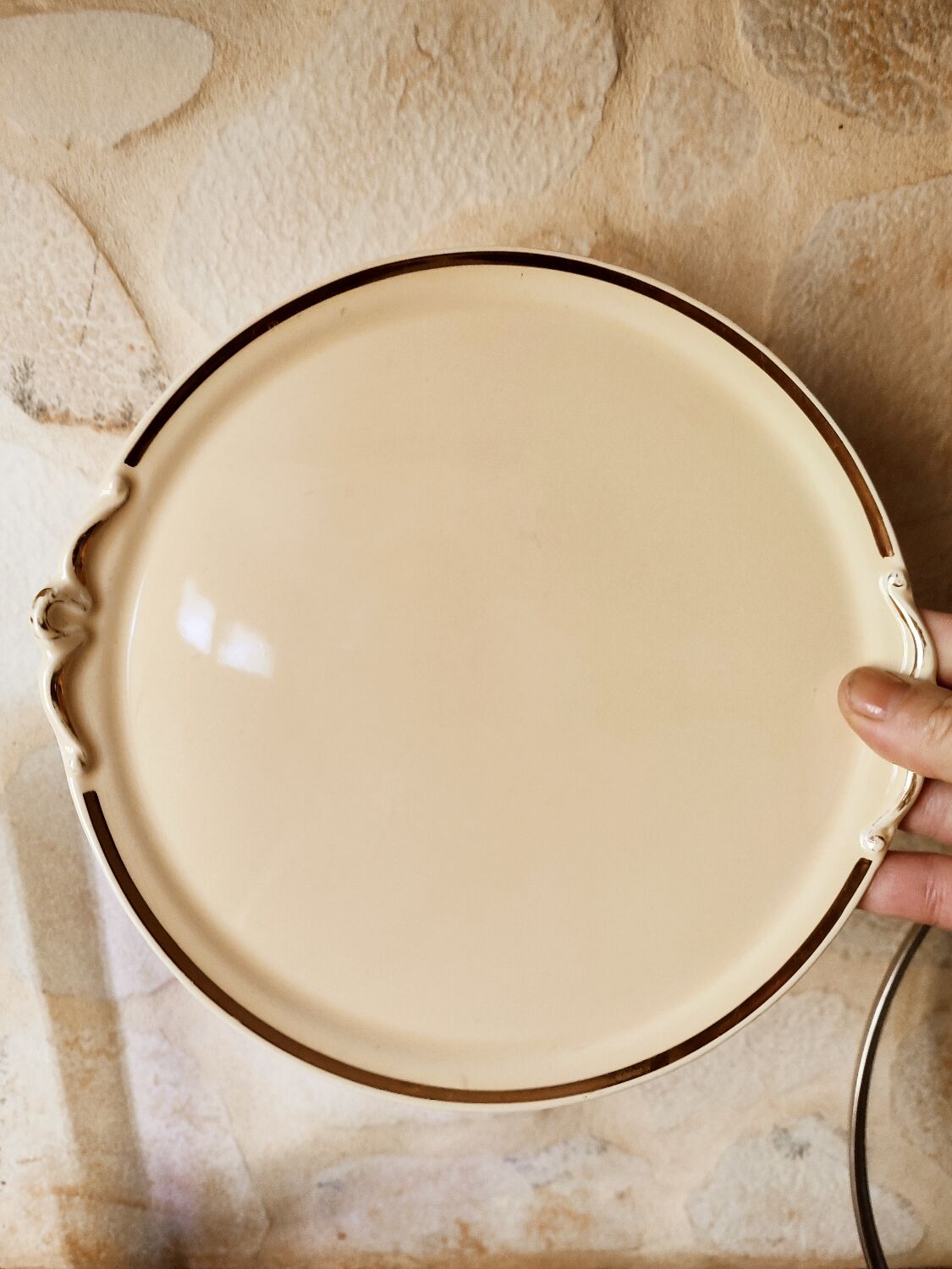 Small retro yellow earthenware dish