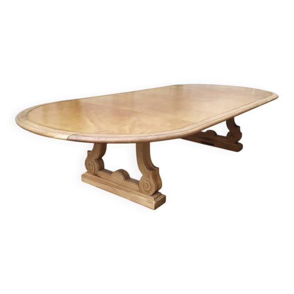Table de conférence chêne cuir