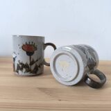 Paire de mugs en grès vernissé 1970
