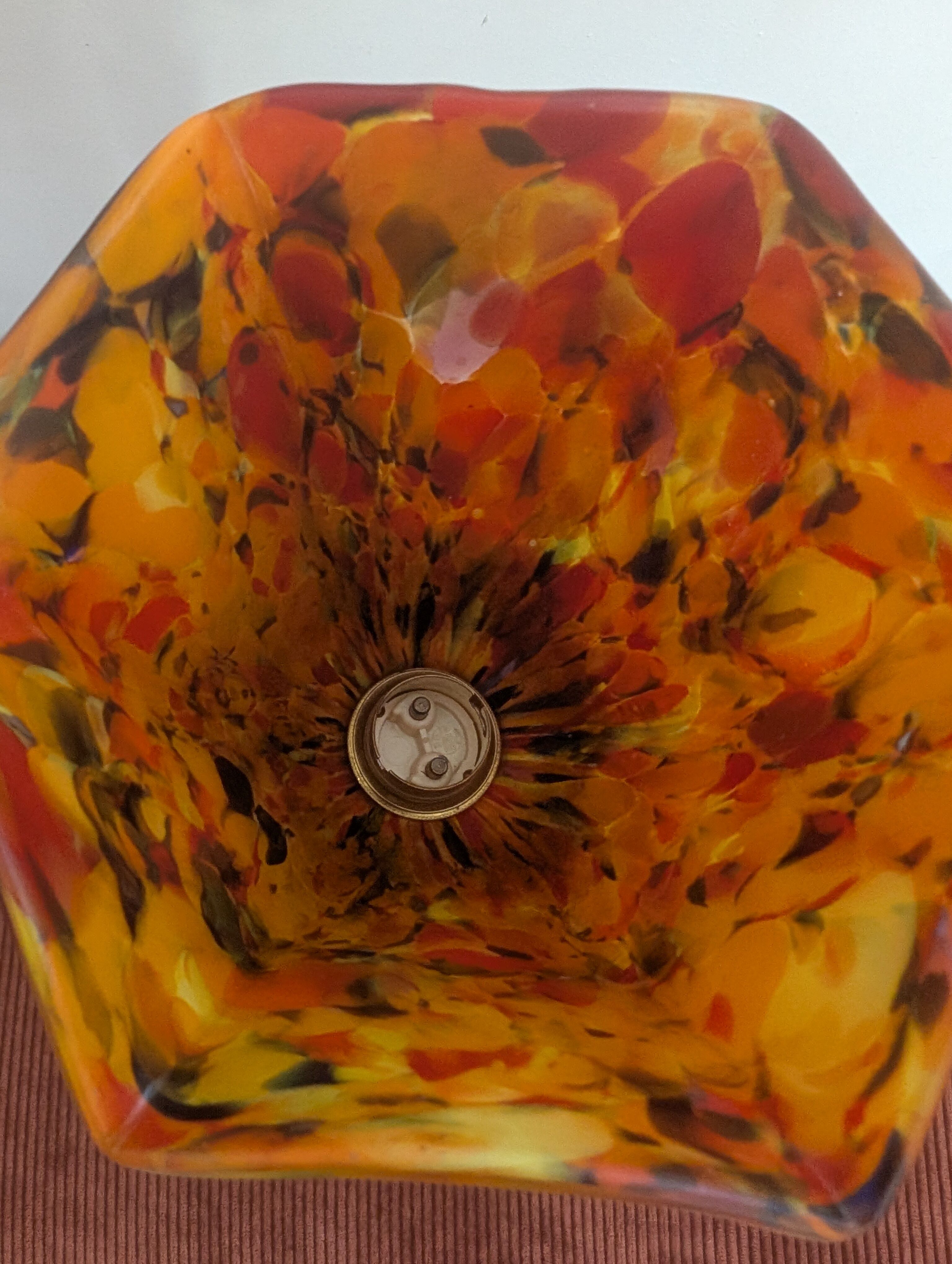 Unique Upcycled Lamp – Brass & Multicoloured Glass Paste