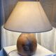 Vintage 1970s brutalist ceramic lamp signed "AC" in the Vallauris style