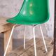 Chaise DSX -H base verte de Charles et Ray Eames Herman Miller, 1960'
