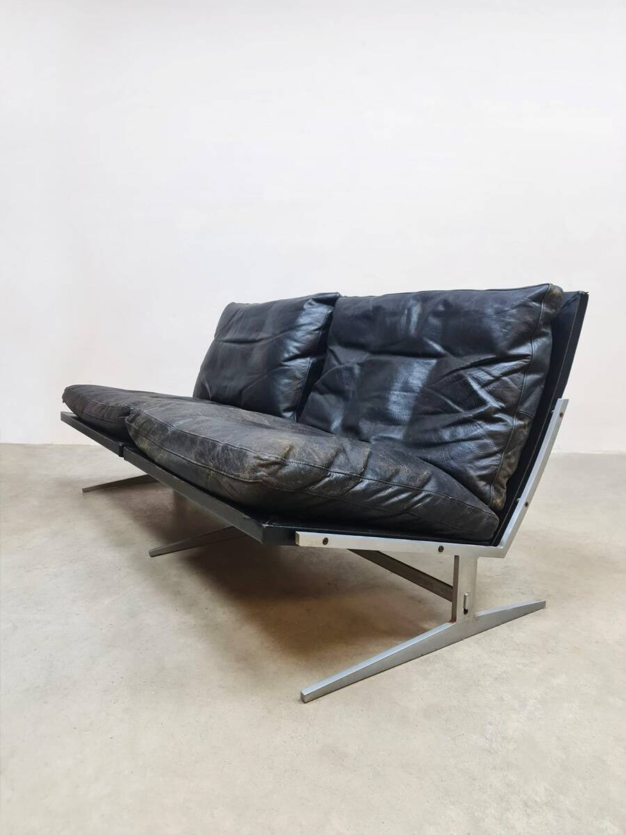 Vintage 2-seater leather sofa BO-583 1960s