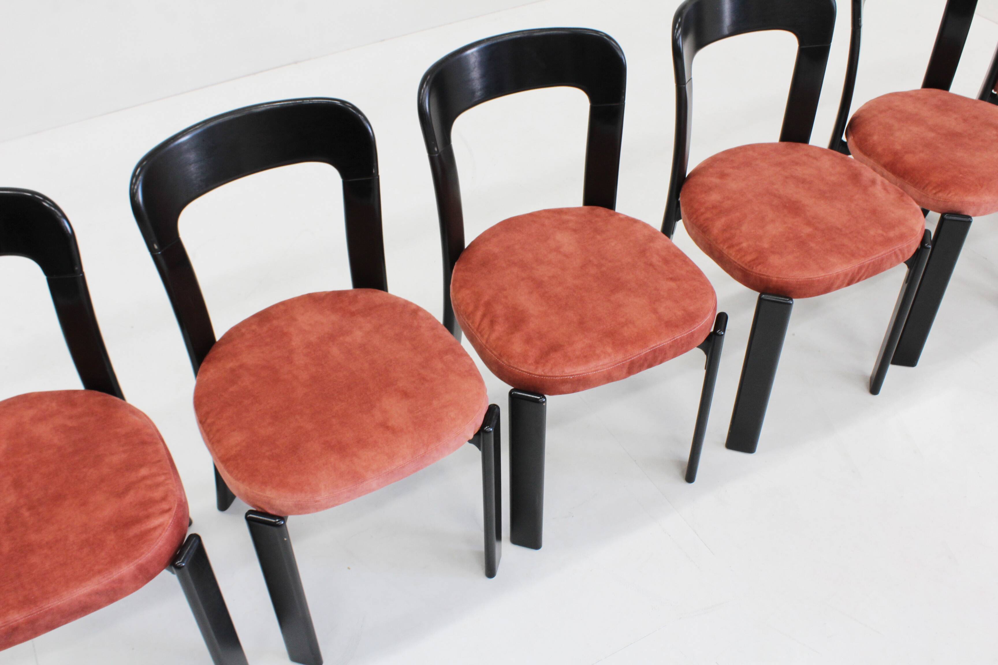 Vintage Bruno Rey dining chairs for Dietiker Switzerland 1970s, set of 6