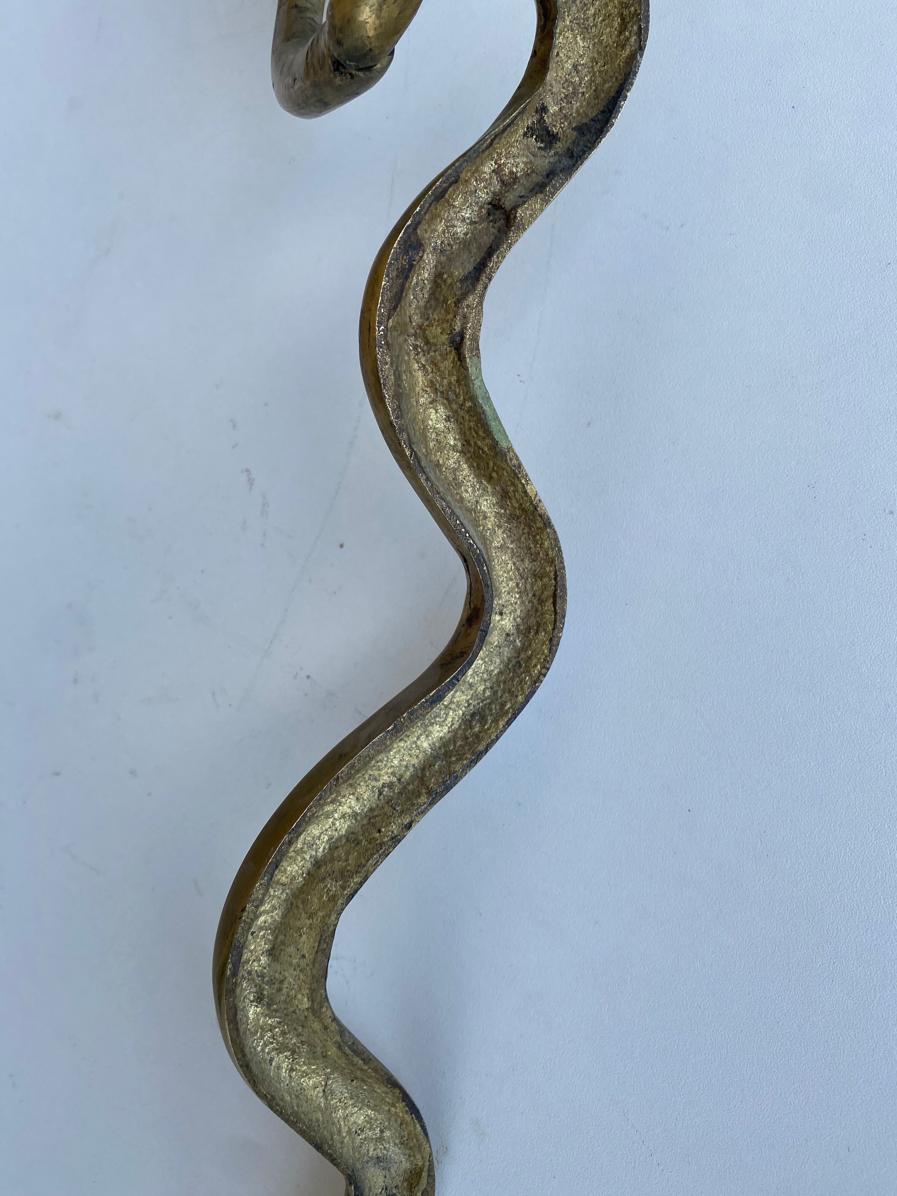 1970 Snake Bronze Candlestick