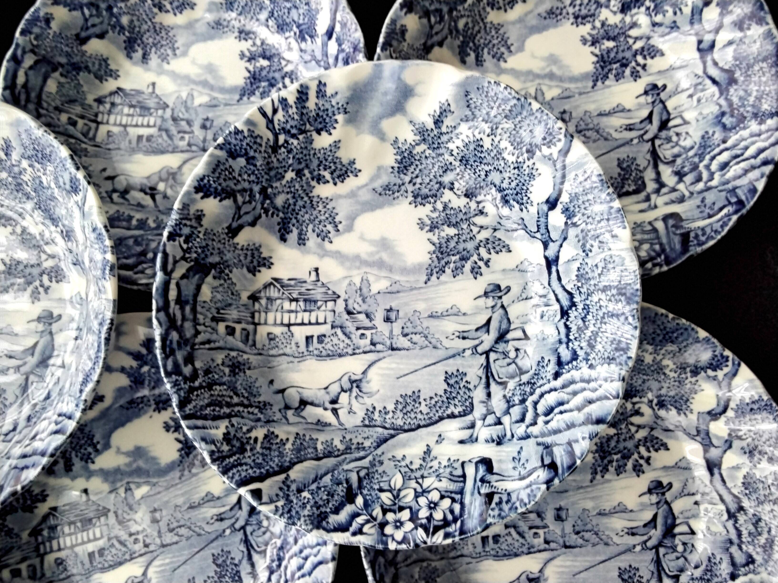 8 Myott "The Hunter" English ceramic bowls