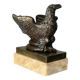 Eagle and serpent, bronze inkwell on a marble base.