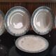 5 flat plates in Longwy earthenware model “Suzanne” Terre de Fer