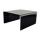 Bended black glass coffee table