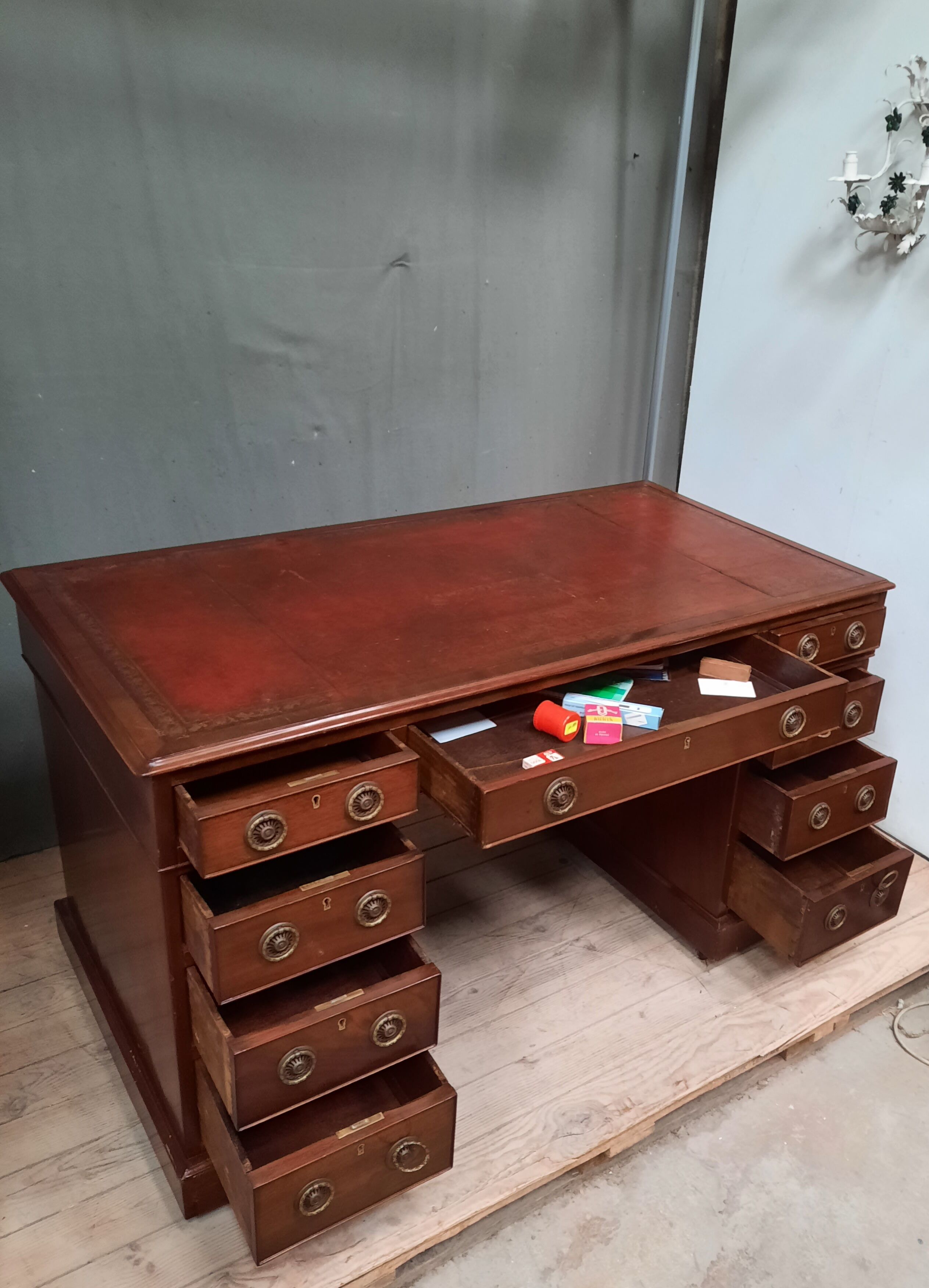 English desk with drawers