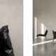 Chaises longues en cuir noir patchwork suédoises modernes du milieu du siècle d'IKEA
