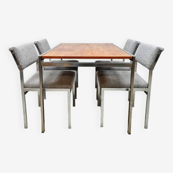 Ensemble de salle à manger vintage Pastoe, chaises et table Cees Braakman 'Minimalisme'