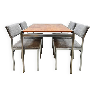Ensemble de salle à manger vintage Pastoe, chaises et table Cees Braakman 'Minimalisme'