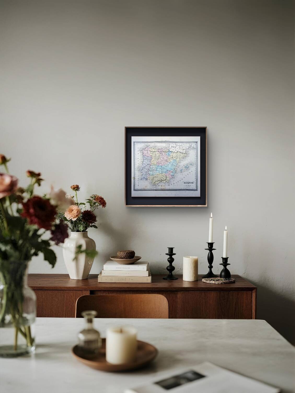 L'Espagne, carte ancienne, imprimée en 1852.