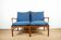 Danish 2-seater sofa in mahogany and cane by Ole Wanscher, 1960.