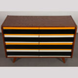 Yellow and black chest of drawers, model U-453, by Jiri Jiroutek, 1960