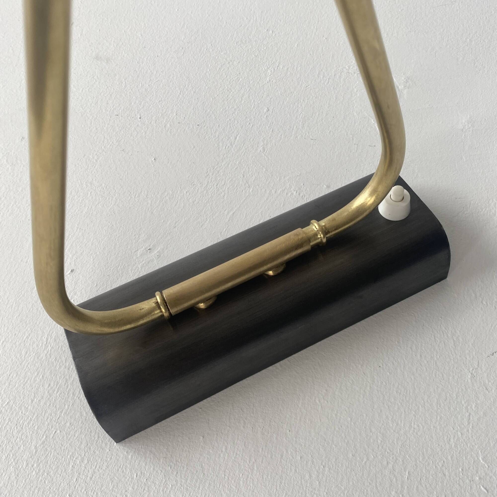 Old brass and prismatic glass xxl stem lamp