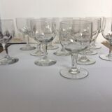 12 vintage foot glasses