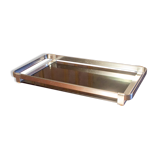 Plateau en verre et inox année 50