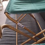 3 folding Lafuma green vintage camping seats