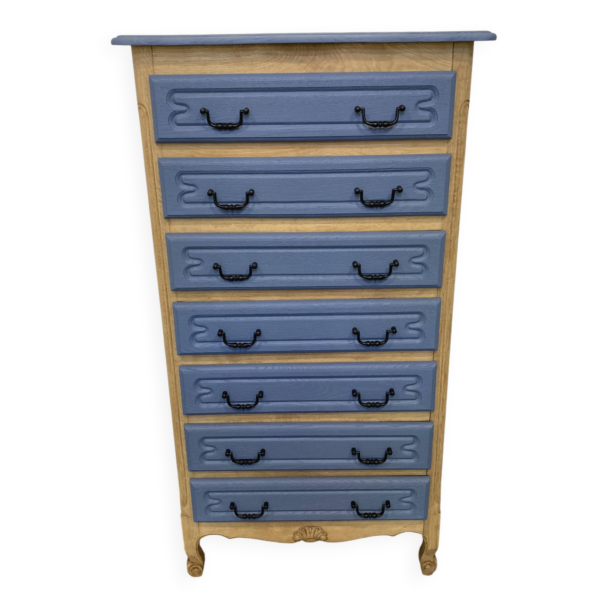 Large wooden chest of drawers, refurbished