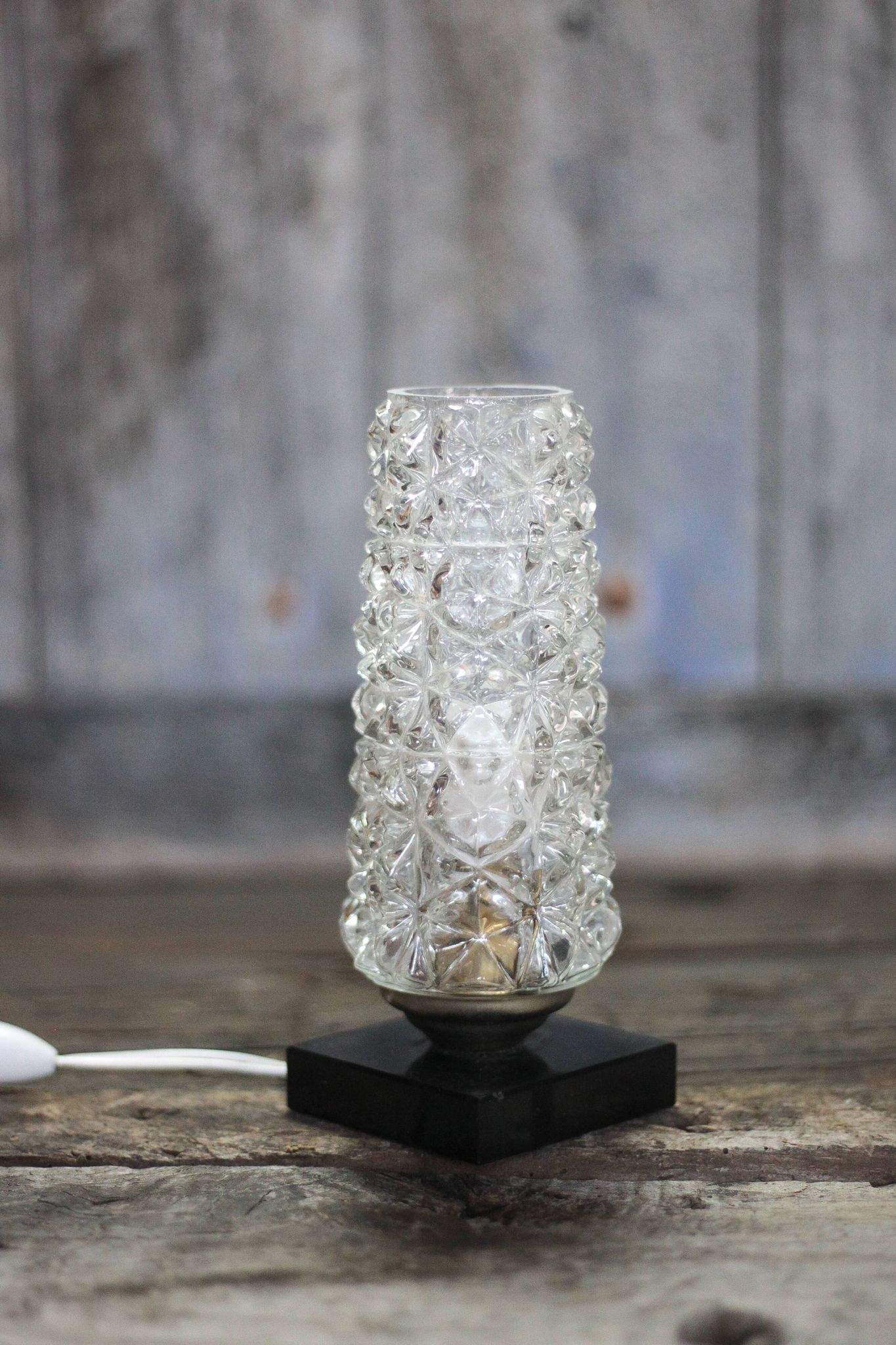 Vintage table lamp, bedside lamp with glass globe, accent lamp, decor.