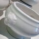 Set of 6 white ceramic lion-headed ceramic soup bowls