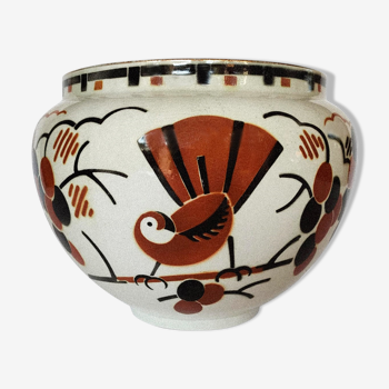 Art Deco style earthenware pot cover