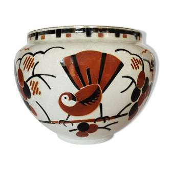 Art Deco style earthenware pot cover