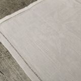 Serviettes de table anciennes damassées décor fleurs lot de9