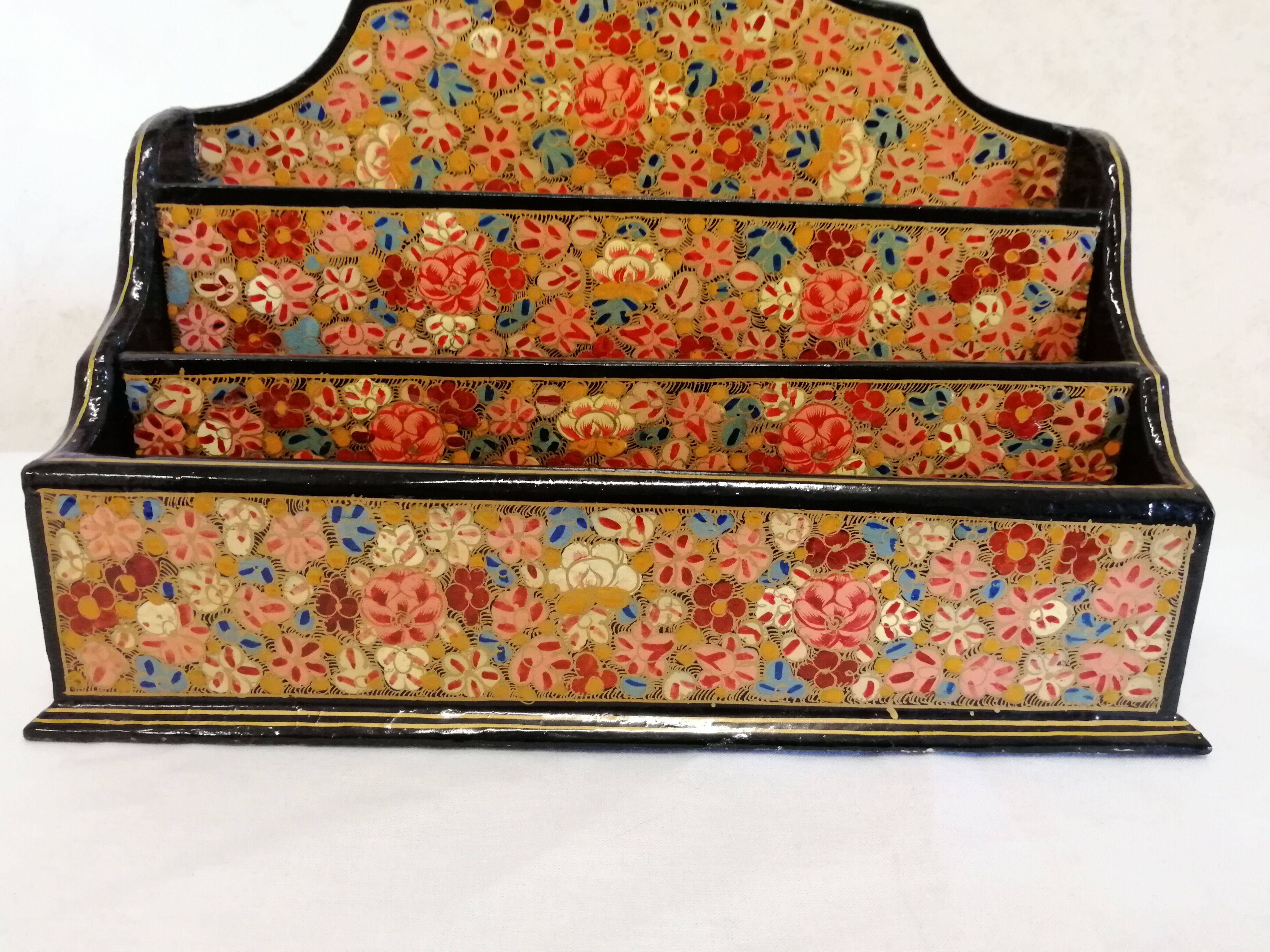 Old floral letter holder