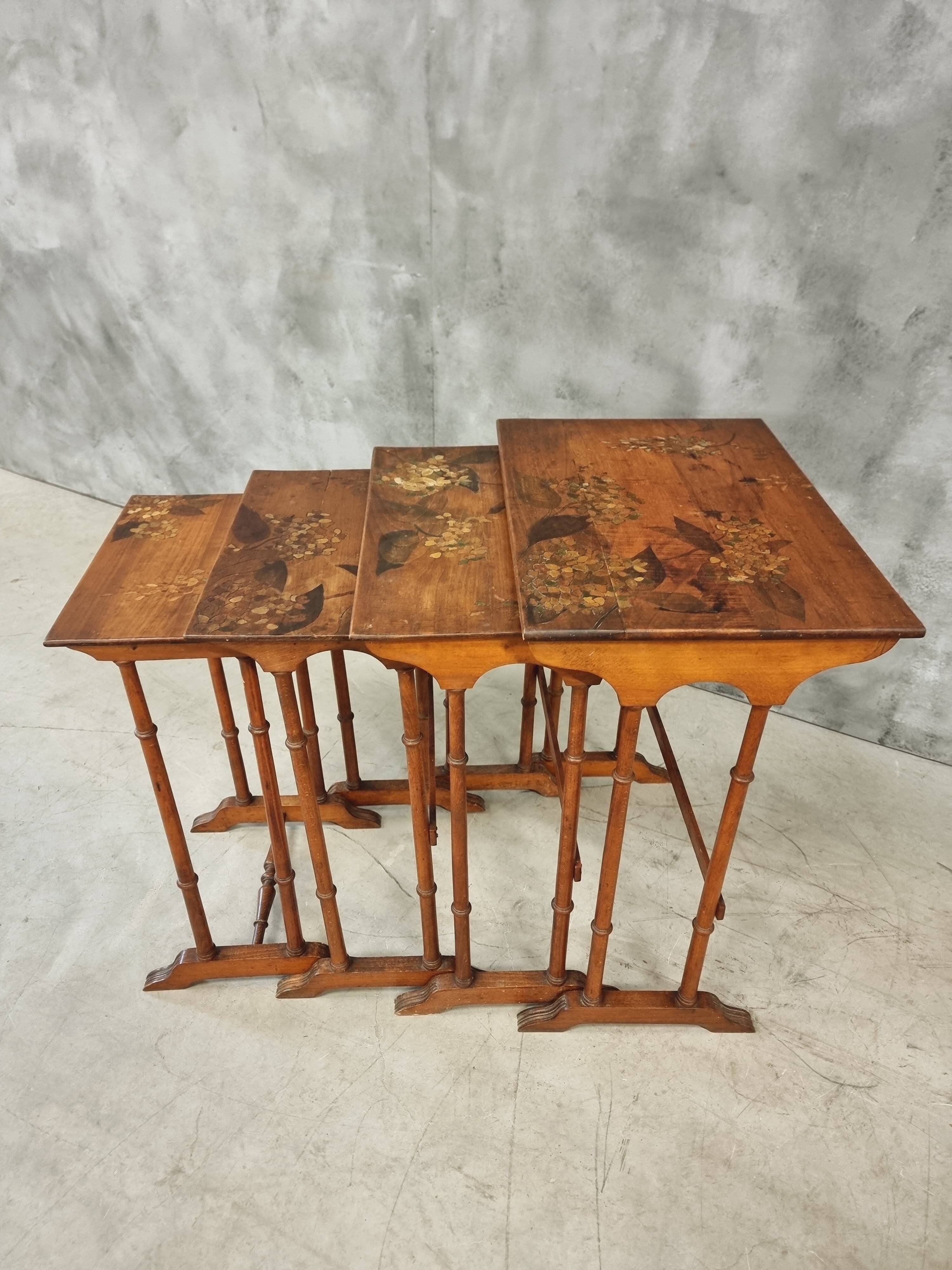 Set of 4 nesting tables Art Nouveau 1930s