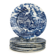 8 English ironstone blue ironstone plates