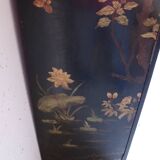 Black and red chinoiserie wardrobe – illuminated vintage furniture