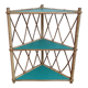 Rattan shelf 3 floors restyled green vintage jungle