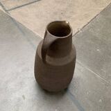 Brutalist German vase on a mid-century stand by Krösselbach Keramik, 1960s.