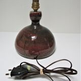 Enameled sandstone lamp base signed 70s