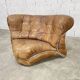 Fauteuil d'angle vintage en cuir, design italien des années 1970