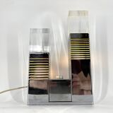 Vintage chrome and plexi table lamp attr. to Gaetano Missaglia, 1970s