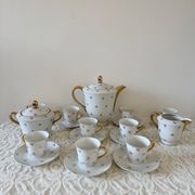 Vintage Limoges porcelain gold coffee set – 15 pieces