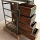 Pair of vintage industrial metal and wood lockers