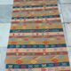 Traditional handmade multicolored striped margoum rug -150x75cm